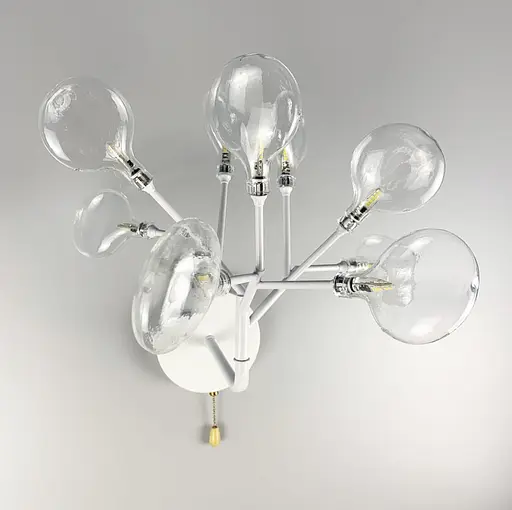 Флористичний настінний світильник у білому корпусі Арт. W 686/9 WT Line F - фото 1