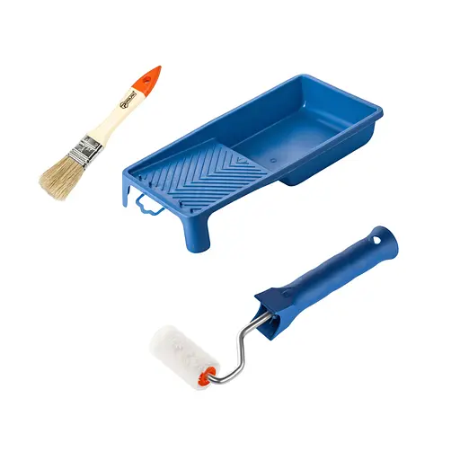 Валик "Велюр" 50х15 мм с ручкой, ванночка и кисточка "Стандарт" Polax (770-245) - фото 1