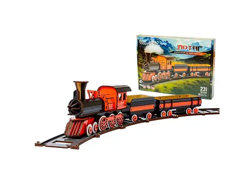 Деревянный 3D конструктор Поезд, PuzzleOk (Puz-00924), 231 дет.
