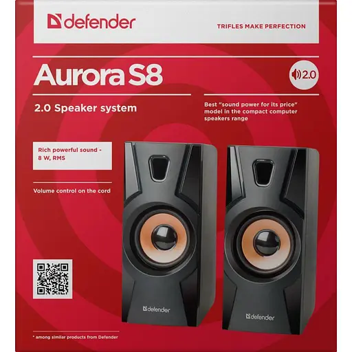 Акустика Defender Aurora S8 Black 2.0, 8 W, USB (65408) - фото 2