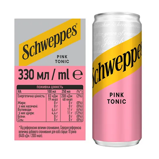 Напій Schweppes Pink Tonic безалкогольний 330 мл (953755) - фото 3