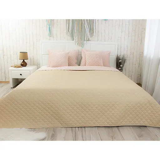Покривало велюр Apricot Руно ромб 180 х 220 см (340.55 Apricot ромб)