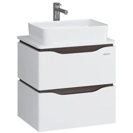 Тумба підвісна Sanwerk Алесса Air 60 венге з Топ панеллю та умивальником Rapid 50x35 (MV0000901) Венге - фото 1