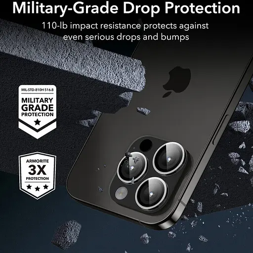 Защитное стекло Epik Metal Classic на камеру в упаковке для Apple iPhone 15 Pro 6.1/15 Pro Max 6.7 Серебристый/Silver - фото 5