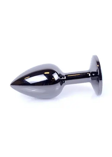 Металлическая анальная пробка с кристаллом Boss Jewellery Dark Silver 7 см (розовый) - фото 6