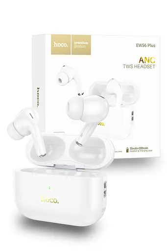 Навушники Hoco EW56 Plus TWS з шумозаглушенням | BT5.3, 30/300mAh, ANC, 4h | white - фото 6
