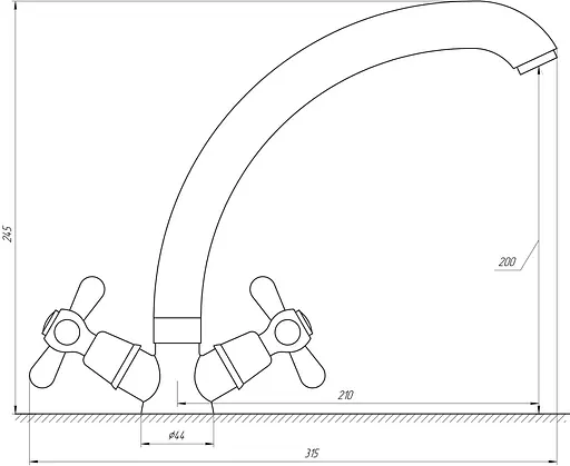 Змішувач для кухні Globus Lux GB-Sharm-0104-08-WH Хром - фото 4
