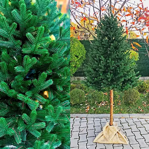 Ялинка штучна Hvoya Traditional 220 см лита з натуральним дерев'яним стовбуром зелена - фото 2