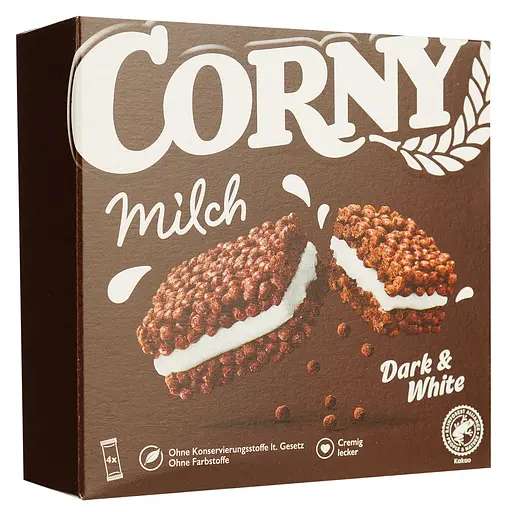 Батончик Corny злаковий з какао та молочно-кремовою начинкою 120 г
