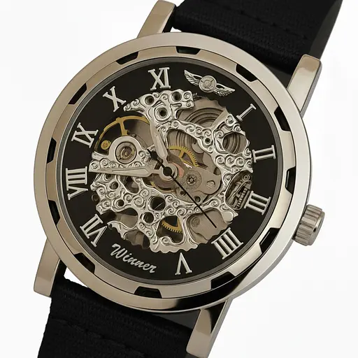 Часы Winner Black Textile Classic, 2 ремешка