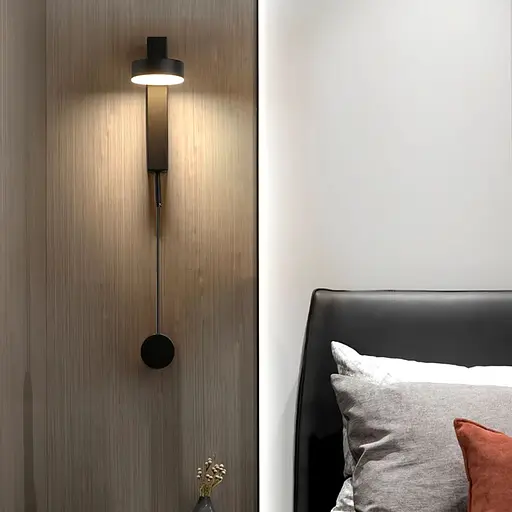 Настенный светильник с подвижным плафоном и димерным выключателем Line F Арт. WJ015 BK - фото 1