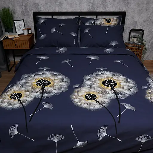 Комплект постельного белья Moon&Star Бязь Gold Люкс Dandelion Night Семейный 160х220х2 наволочки 4х50х70 - фото 3