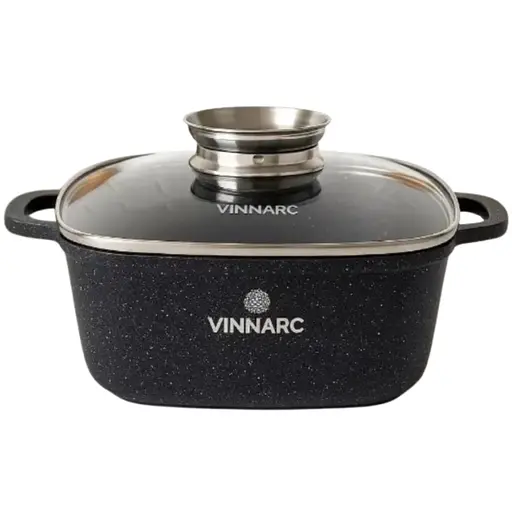 Каструля Vinnarc квадратна 20 см 2.7 л вугільно-чорний (BL-1220NS) - фото 1