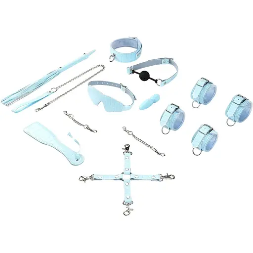BDSM набір Liebe Seele Macaron Bondage Kit 9 шт. блакитний