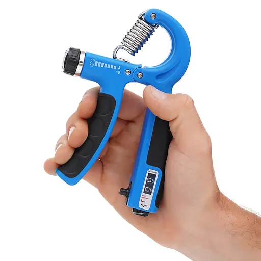 Еспандер кістьовий Cornix 5-60 кг з регульованим навантаженням та лічильником XR-0263 Blue/Black - фото 3