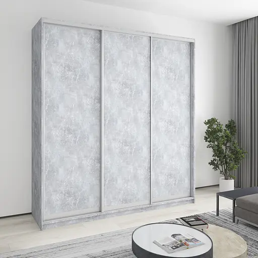 Шкаф-купе трехдверный MebelStar Стандарт AL 3ДСП 220x45x240 см Бетон (MBS-1826)