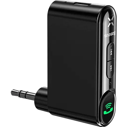 Bluetooth аудіо адаптер Baseus BSBA-02 AUX Wireless Audio Receiver Black (WXQY010001) [98163]