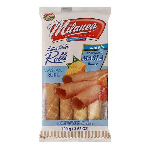 Трубочки вафельні Milanea Rolls з вершковим смаком 100 г - фото 1