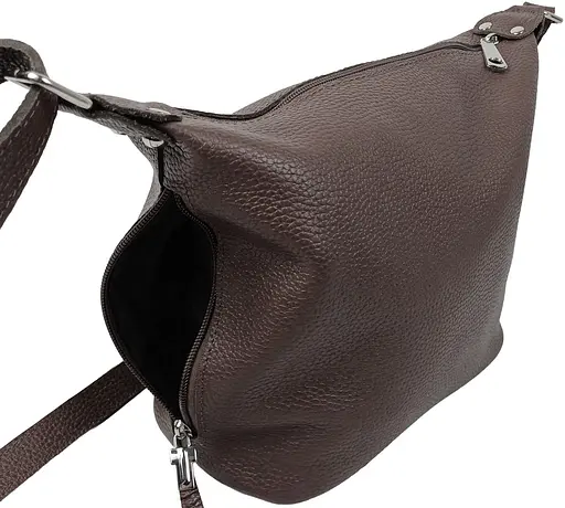 Женская кожаная сумка Borsacomoda темно-коричневая sum0028713 - фото 7