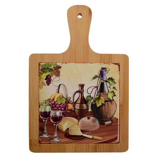 Підставка під гаряче Limited Edition Wine & Cheese з бамбуковою ручкою 18х28 см (B160071)