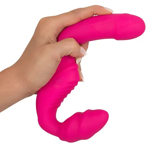 Страпон с вибрацией Vibrating Strapless Strap-On, 21,8 см (розовый) - фото 2