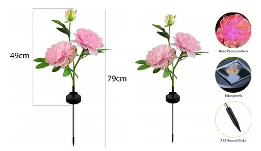 Светильники Garden Peony pink Light на солнечной батарее садовые 2 шт - фото 2