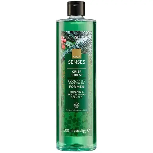 Гель для душу шампунь і засіб для вмивання Avon для нього Морозний ліс 3 в 1 500 мл (158511292) - фото 1