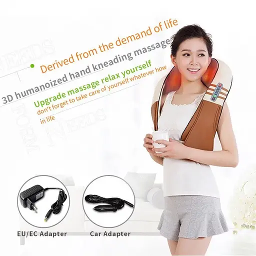 Шиацу Массажер для шеи, плеч, спины и поясницы 6 кнопок 65 W (Оригинал) - фото 2