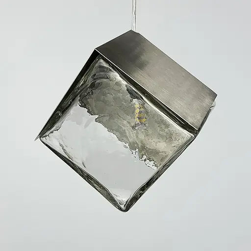 Підвіс в хромовому корпусі із прозорим квадратним плафоном Line.F MJ 89 CR - фото 5