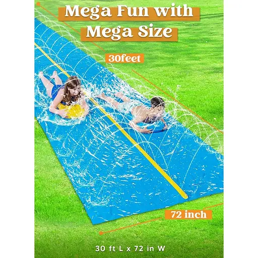 Величезна водна гірка Sloosh, 30 футів x 6 футів для важких умов експлуатації з вбудованим спринклером - фото 3