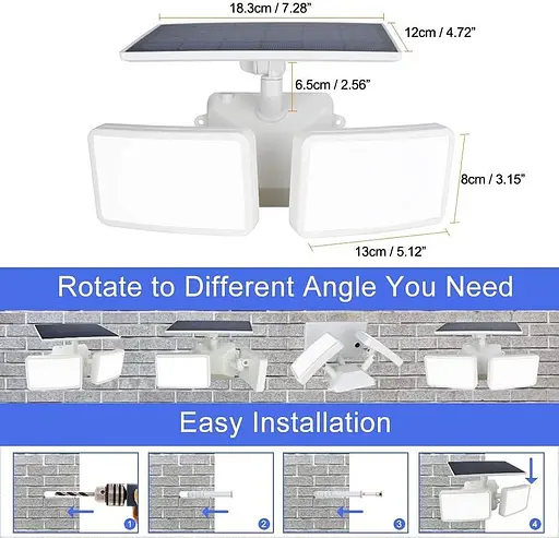 Сонячний PIR Прожектор Біле Світло - фото 4