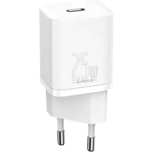 Мережевий зарядний пристрій Baseus Super Si Quick Charger 1C 25W EU Білий - фото 1