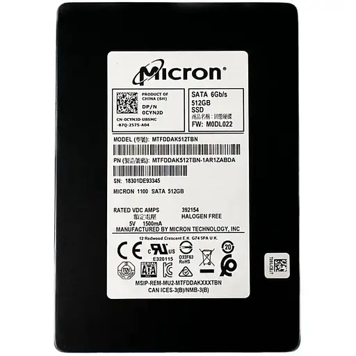 Накопичувач SSD 2.5 Micron 512Gb (MTFDDAK512TBN) Б/В - фото 1