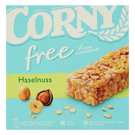 Батончик Corny злаковый без сахара с орехами 120 г