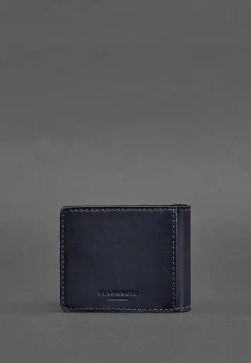 Кожаная обложка для удостоверения с гербом темно-синяя - фото 5