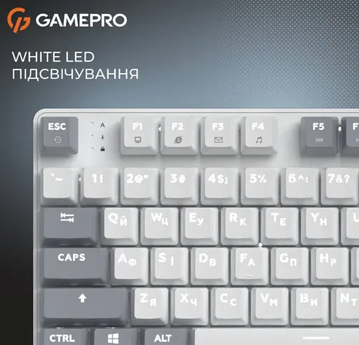 Клавіатура ігрова механічна GamePro MK-110-W USB Hot-Swap Outemu Red Switch White-Gray - фото 10