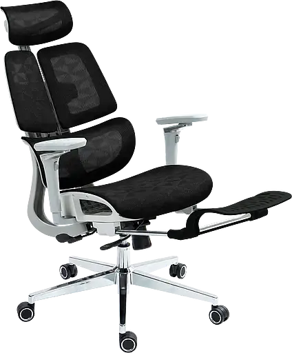 Офисное кресло GT Racer черно - белое (B-2450 White/Black) - фото 6