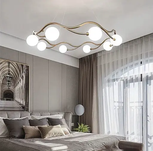 Люстра-кільце з мінімалістичними плафонами | Арт. K 07/8 AB | Line F - фото 7