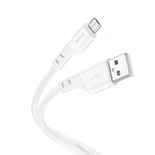 Кабель HOCO X97 Crystal color silicone charging data cable Micro white - фото 4
