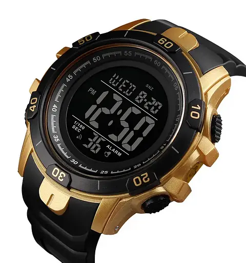 Чоловічий спортивний годинник Skmei 1475 Золотистий - фото 6