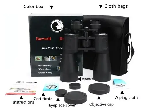 Бинокль астрономический Borwolf 10-380X100 с зумом - фото 9