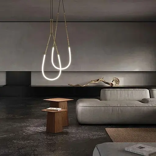 Дизайнерський підвіс LEDA у латунному корпусі 200 см | Line F | Арт. A99-950*2000-1 AB - фото 1