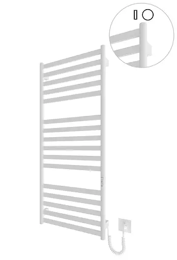 Електрична рушникосушарка HF York 1170x530 white matte 6.1.0503.06.WM, Білий матовий, універсальне (коннектор), Електронний - фото 1