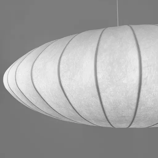 Дизайнерський світильник із полімерним овальним абажуром Ø80x29 см Line F AK03-800 x 290 Білий - фото 3