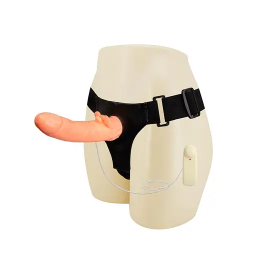 Страпон с вибрацией Baile Ultra Passionate Harness, 20 см (телесный) - фото 5