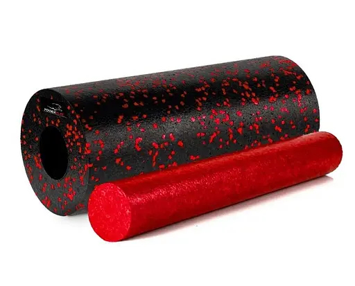Массажный набор PowerPlay PP_4015 EPP Foam Roller Set 4in1 (2-я роллы + 2-я мячи) Черно-красный (PP_4015_Red) - фото 2