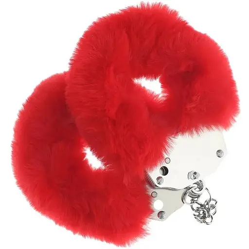 Наручники Ouch! Heavy-duty Fluffy Handcuffs (червоний)