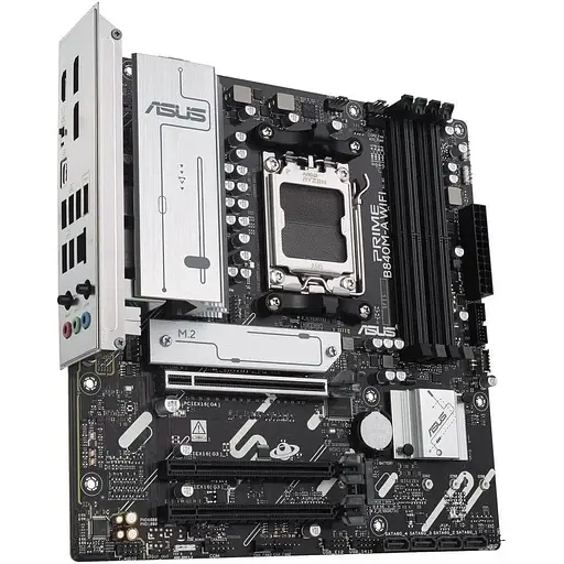 Материнская плата Asus AM5 Prime B840M-A WIFI, B840, 4xDDR5, Int.Video (CPU), 4xSATA3, 3xM.2, 1xPCI-E 4.0x16, 2xPCI-E 3.0x16, Realtek 7.1 5.3, 5xUSB 3.2/6xUSB 2.0, HDMI/2xDP, MicroATX - фото 3