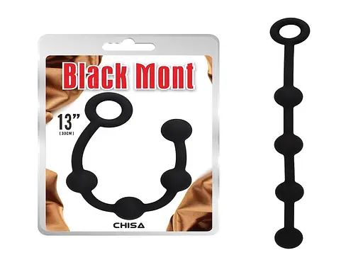 Анальне намисто Black Mont Storm Beads S 33 см (чорний) - фото 2