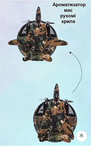 Ароматизатор автомобільний Військовий літак B5 на сонячній батареї - фото 7